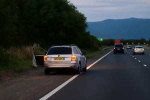 A broken-down vehicle on the motorway
