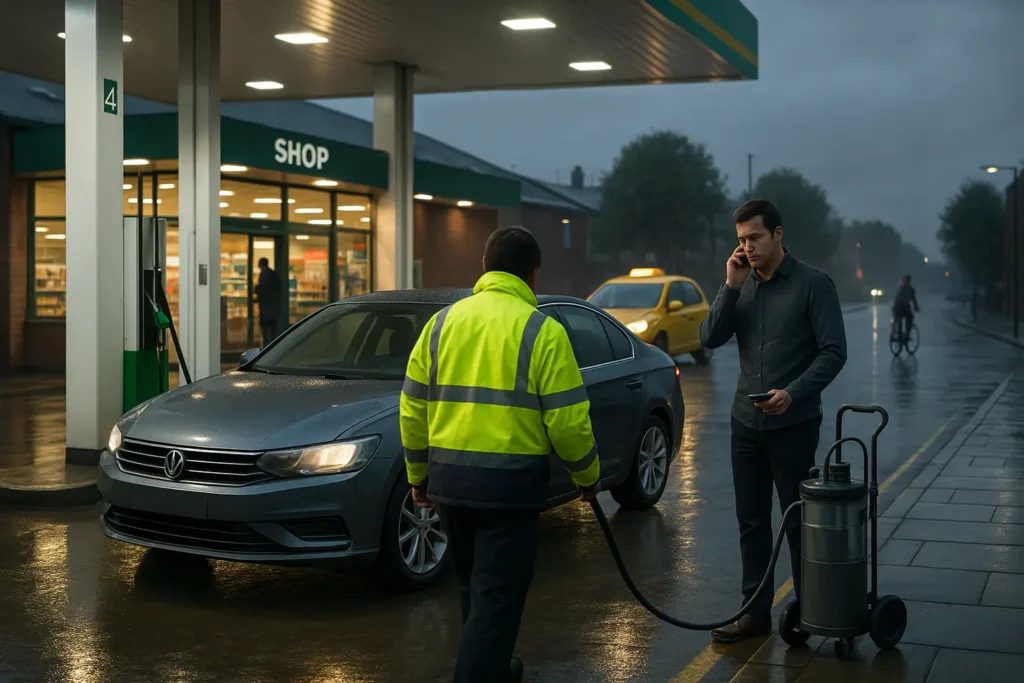 Misfuelling-petrol-station-scene